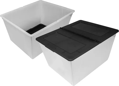 Miniatura 5 de Storex Bolsa de almacenamiento de 16 galones (60 L) con tapa plegable, 22.7 x 18.25 x 12.86 pulgadas, escarcha/negro, paquete de 4 (00900A04C)