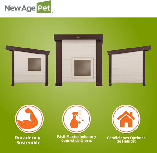 Miniatura 10 de New Age Pet ECOFLEX Albany - Casa para gatos al aire libre, resistente a la intemperie, solapas de doble puerta, 21 pulgadas de ancho x 20 pulgadas