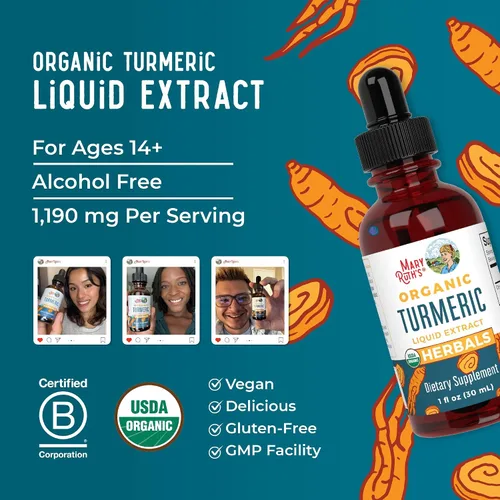 Miniatura 8 de MaryRuth Organics Extracto líquido de cúrcuma orgánica, sin azúcar, orgánico por la USDA, suplemento de cúrcuma orgánica, sin OMG, sin gluten