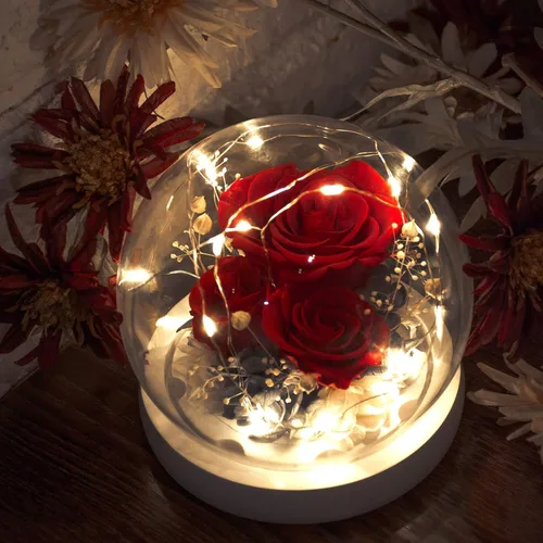 Miniatura 5 de Flor fresca hecha a mano, rosa eterna Rojo brillante