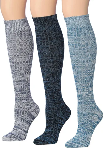 Miniatura 6 de Calcetines, de Tipi Toe, para mujer, de mezcla de lana, de media pierna, acanalados, para botas
