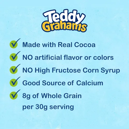 Miniatura 6 de Teddy Grahams Snacks Graham de chocolate, 6 cajas de 10 onzas