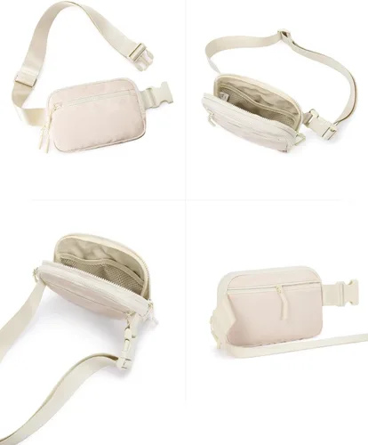 Miniatura 83 de WESTBRONCO Riñoneras para mujeres y hombres, bolsa para cinturón con bolsillos con cremallera, riñoneras modernas, bolsas cruzadas ligeras de 1