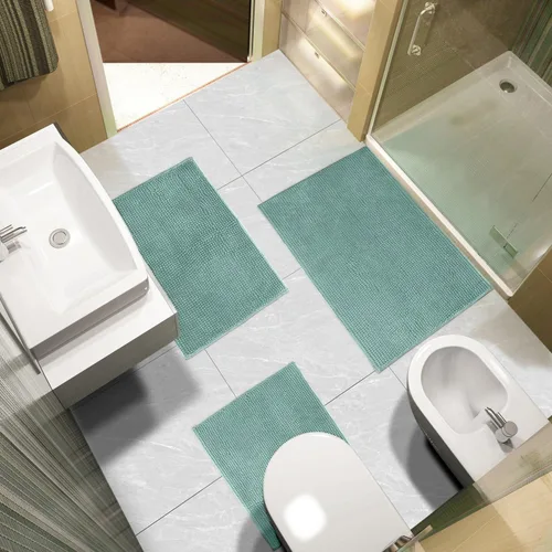 Miniatura 2 de Urvoix Juegos de Alfombras de Baño de 3 Piezas, Alfombra de Baño de Chenilla Antideslizante - Ultra Suave, Lavable, Tapete de Baño Súper Absorbente