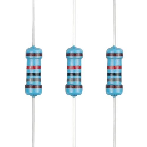 Miniatura 44 de 100 resistencias de 1 ohm 1/2 W (0.5 vatios) ±1% tolerancia de película metálica, resistencia fija de múltiples valores de resistencia opcional
