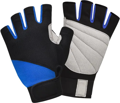 ChinFun Guantes de vela unisex acolchados con palma sin dedos, guantes de kayak, perfectos para remo, canoa para hombres, mujeres y jóvenes