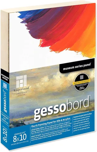Miniatura 29 de Ampersand Art Supply Panel de pintura de madera de Gesso: Serie Museo Gessobord, 11 "x 14", perfil plano de 1/8