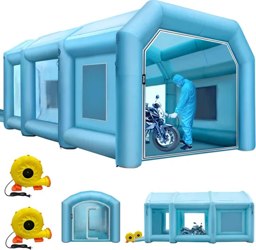 Miniatura 10 de VEVOR Cabina de Pintura Inflable Portátil, Cabina de Pulverización Inflable de 13 x 8 x 8 pies, Carpa de Pintura para Automóvil con Sistema
