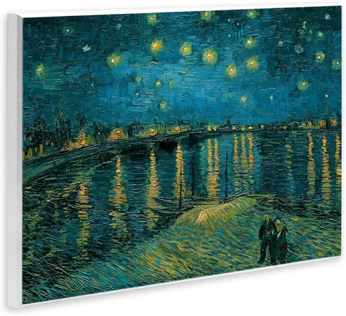 Miniatura 2 de Stupell Industries Pintura clásica de Van Gogh de noche estrellada sobre el Ródano Stupell Industries 15 x 10 Inches, Easy to Hang and Sturdy