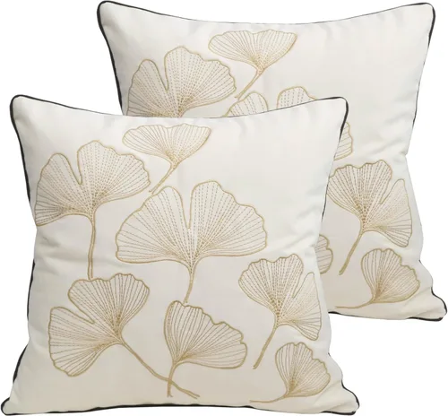 Miniatura 10 de Fundas bordadas decorativas para almohada de 18 x 18 pulgadas. Funda de cojín para sofá, cama, silla, funda de almohada 100% de algodón de 18 x 18