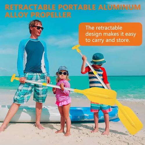 Miniatura 2 de Remo plegable telescópico para lancha antideslizante de plástico de aluminio, paquete de 2 flotadores de tubos pequeños, remos y accesorios de barco