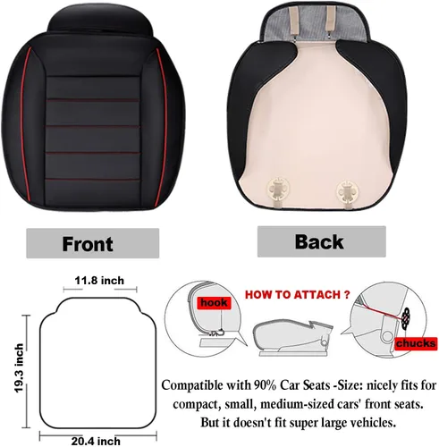 Miniatura 5 de Funda para asiento delantero de automóvil, cojín de ajuste universal, transpirable, antideslizante, para automóvil, camión, oficina, piel sintética