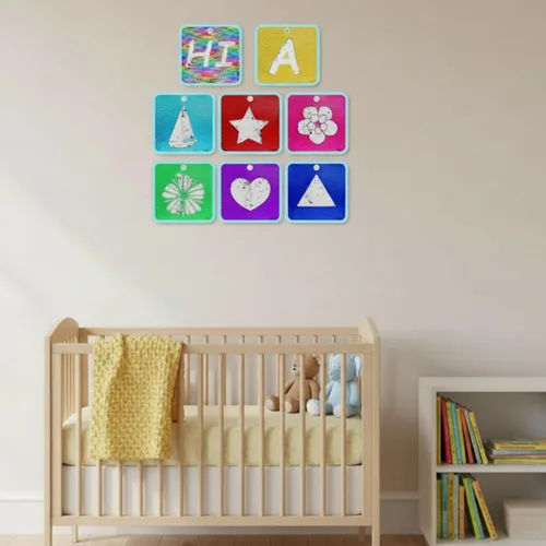 Miniatura 5 de VitalCozy 8 tapetes sensoriales de lentejuelas con panel de pared de tela de lentejuelas de 8 pulgadas, surtido de azulejos sensoriales táctiles