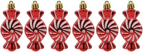 Miniatura 7 de Ochine 6 adornos de bola de Navidad, decoración de árbol de Navidad, adornos de remate rojo, decoración colgante inastillable, decoración