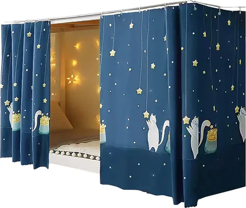Miniatura 53 de Cortinas para litera individual y doble, cortinas de tienda de campaña para cama, tela a prueba de polvo, cortinas de privacidad para debajo