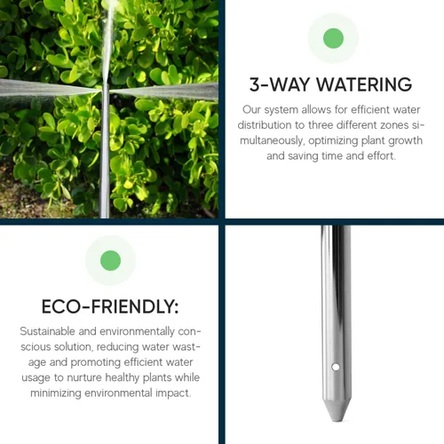 Miniatura 7 de Varomorus Alimentador de raíces profundas de acero inoxidable para riego de árboles, herramienta de riego para plantas al aire libre, sistema
