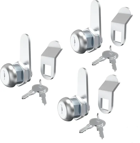 Miniatura 10 de Cerradura de caja de herramientas de 3 piezas con llaves, cerradura de leva de 1-1/8 pulgadas con llave similar, cerradura de caja de herramientas