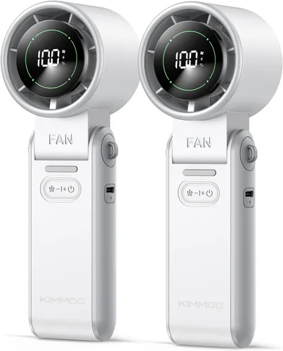 Miniatura 11 de KIMMOO Ventilador Turbo Portátil de Mano 3 en 1 - 100 Velocidades, 13500 RPM, 12 Horas de Refrigeración, Pantalla Digital, Rotación de 120°, Mini