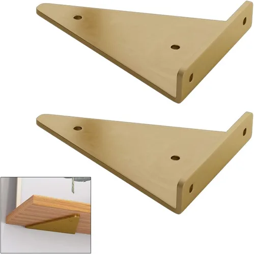 Miniatura 9 de Soportes flotantes de metal triangulares para estantes, montaje en pared, soporte oculto para estantes, para dormitorio, sala de estar, baño, Negro