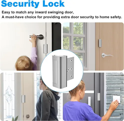 Miniatura 2 de Cerradura de puerta de seguridad para el hogar para cerradura de puerta de seguridad – Cerraduras de seguridad de puerta desde el interior, paquete