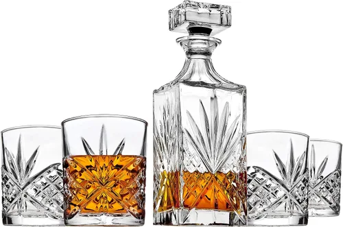 Miniatura 5 de Godinger Juego de decantador de whisky y barra de 6 vasos de whisky, para licor escocés y vino bourbon - Colección Dublin Crystal