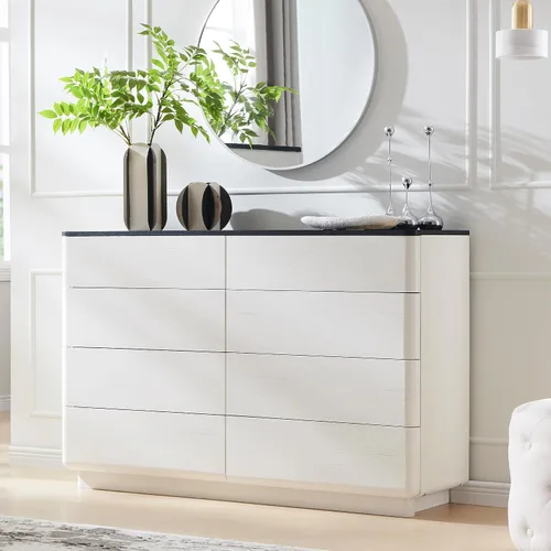 Miniatura 8 de ACCOHOHO Cómoda de 6 cajones para dormitorio, cómoda moderna de 42 pulgadas de altura, organizador de almacenamiento de madera con cajones grandes