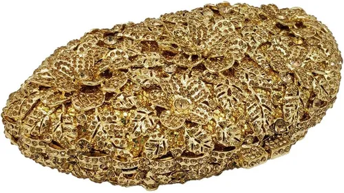 Miniatura 32 de Boutique De FGG Bolso de noche de flores de embrague de cristal de lujo para mujer, bolso de boda nupcial, bolso
