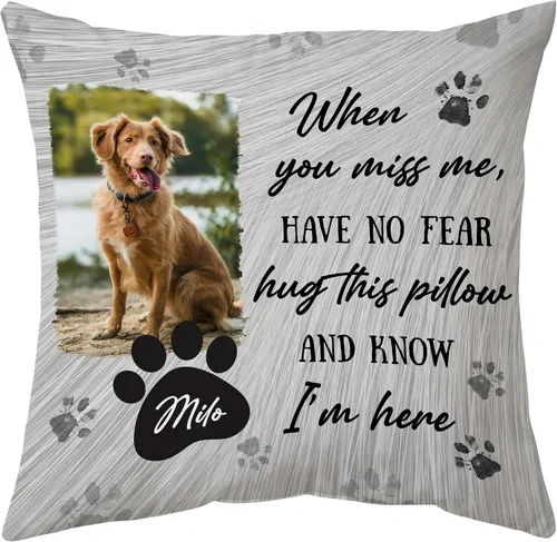 Miniatura 21 de Hyturtle Almohada personalizada conmemorativa de condolencia con inserción - 12"x12" impresa por ambas caras con nombre personalizado y foto