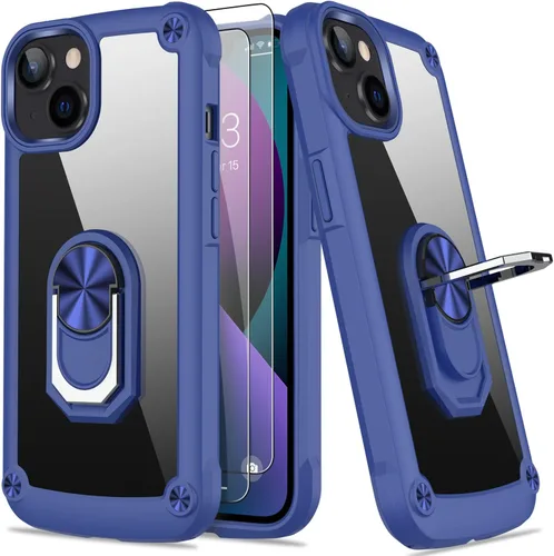 Miniatura 33 de Funda para iPhone 13 Pro con protector de pantalla, cristal transparente, antiamarillo, acrílico resistente, funda protectora de grado militar