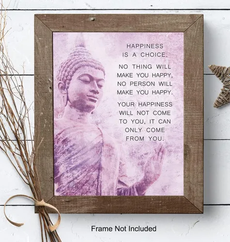 Miniatura 8 de Budismo Happiness Cita – Póster inspirador – Decoración de pared Zen New Age – Decoración del hogar para spa, sala de meditación, estudio de yoga