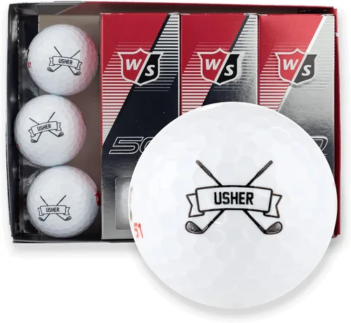Miniatura 13 de Pelotas de golf personalizadas, 1 docena, Wilson, diseños personalizados para padrinos de boda, padrino, ushers, oficiales Groomsman