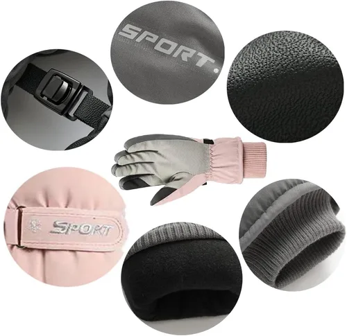Miniatura 4 de ROERPPM Guantes de esquí, guantes de nieve impermeables -30 guantes de invierno para clima frío, guantes de snowboard con pantalla táctil para mujer