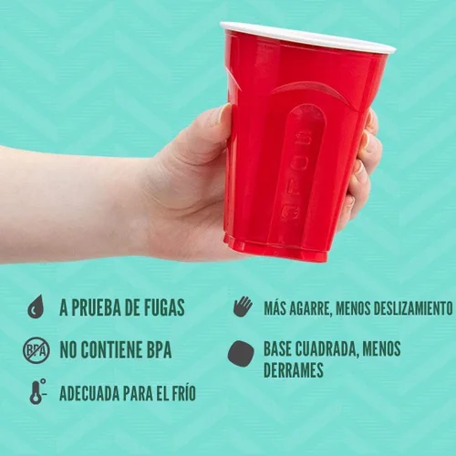 Miniatura 2 de SOLO Cup Company Red Squared Plastic Party, 18 onzas, 200 unidades, 50 unidades (paquete de 4)