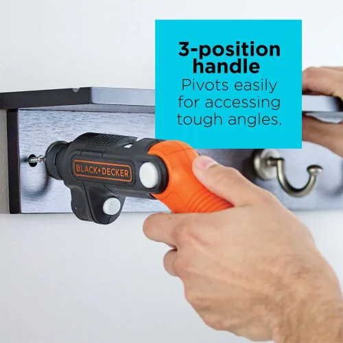 Miniatura 7 de BLACK+DECKER Destornillador inalámbrico con luz LED de 4V MAX, destornillador eléctrico con juego de 2 puntas (BDCSFL20C)
