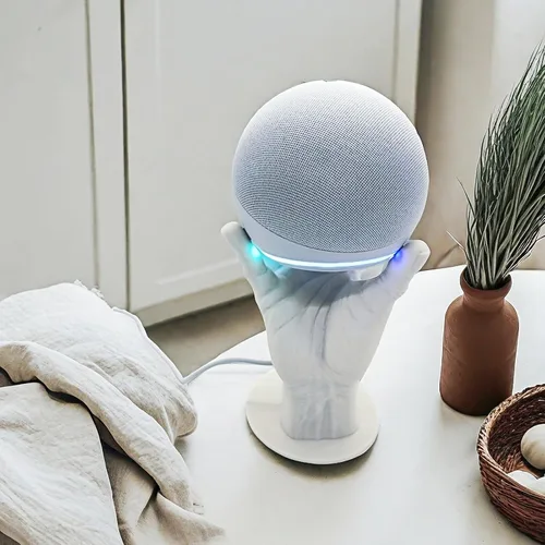 Miniatura 2 de Soporte de mesa de estilo manual compatible con Amazon Alexa Smart Speaker Echo Dot (4ª y 5ª generación) (blanco)