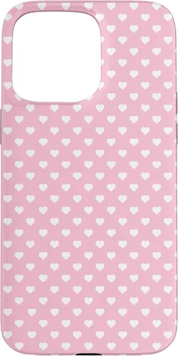 Miniatura 30 de Funda para iPhone 11 Pro Max con diseño de corazones, color rosa claro, blanco y rosa claro para mujeres y niñas