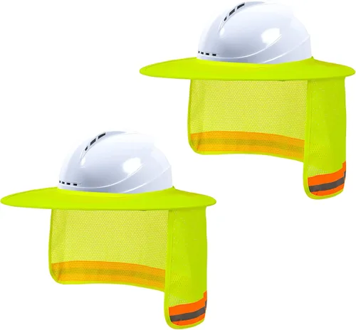 Parasol para sombrero duro, visera de alta visibilidad para el cuello con tira reflectante, ala completa, hombre y mujer (sombrero duro no 2