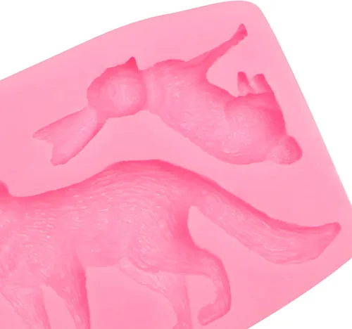 Miniatura 8 de Molde de silicona para fondant de conejo de zorro, molde de chocolate de ciervos sika, alce de bosque, castor de mapache, moldes para hornear