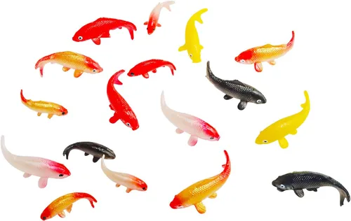 Miniatura 6 de X Hot Popcorn 40 piezas de peces en miniatura para manualidades, mini figuras de peces koi, pequeños peces de plástico en miniatura, suministros