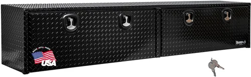 Miniatura 12 de Buyers Products 1721551 - Caja de camión de aluminio negro con tracción en diamante y tapa superior con puerta abatible, 72 x 13 x 16 pulgadas