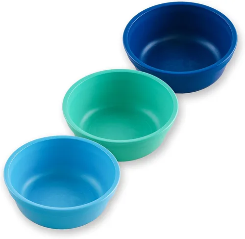 Re-Play Juego de 3 cuencos de 12 onzas para niños pequeños, de pared profunda, duraderos y reutilizables, aptos para lavavajillas y microondas, sin
