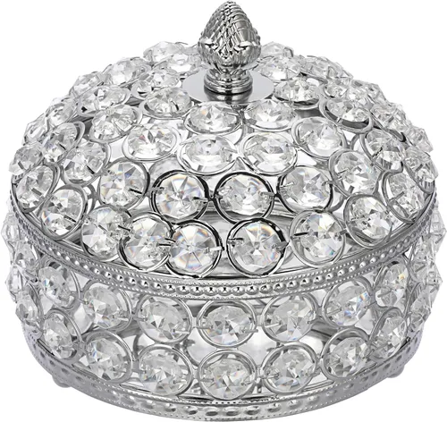 Hipiwe Joyero con espejo de cristal, caja organizadora de baratijas, caja decorativa de lujo para anillos, caja de almacenamiento de aretes, caja de