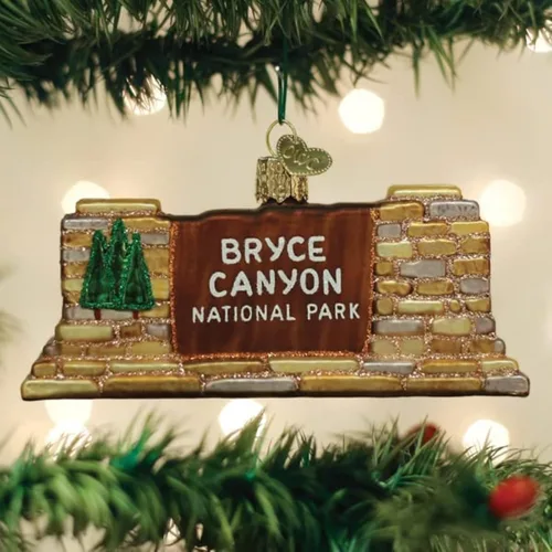 Miniatura 2 de Old World Christmas - Adorno de vidrio soplado del Parque Nacional Bryce Canyon para árbol de Navidad, decoración festiva hecha a mano, colección