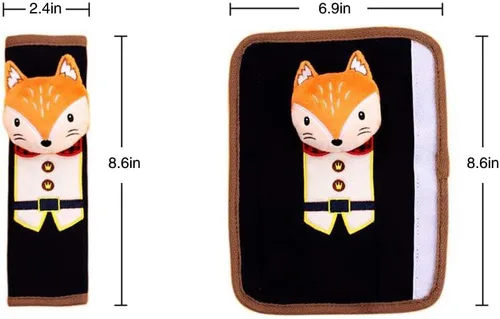 Miniatura 4 de Tianmei 2 piezas con diseño de muñeca de dibujos animados linda para funda de cinturón de seguridad de coche, almohadilla para la correa del hombro