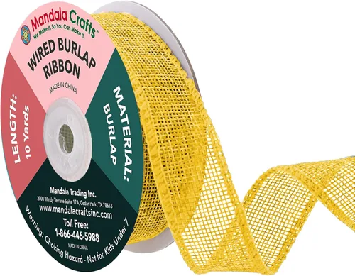 Miniatura 108 de Mandala Crafts Cinta de arpillera verde con alambre para corona, cinta de arpillera con alambre verde rústico de yute natural, 1 pulgada de ancho