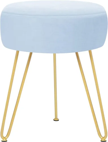 Miniatura 11 de GERANT Taburetes de tocador multifuncionales – Taburete otomano redondo de terciopelo moderno – Taburete tapizado – Taburete de mesa auxiliar