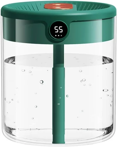 Humidificador, humidificador de escritorio personal USB de 2L con luz nocturna, boquilla doble, humidificador de aire silencioso para el hogar,
