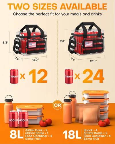 Miniatura 5 de HOTOR Lonchera para hombres y mujeres, bolsa de almuerzo aislada con múltiples bolsillos, bolsa térmica táctica para el trabajo, senderismo, Negro