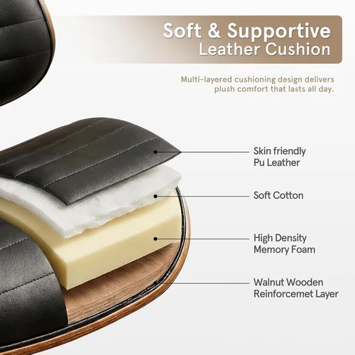 Miniatura 5 de Sytopia Silla de escritorio pequeña para oficina en casa, silla de oficina giratoria de altura ajustable, sin brazos, silla moderna de mediados
