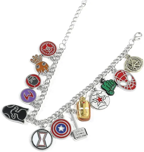 Miniatura 6 de Pulseras de la serie de dijes de película de dibujos animados de anime para mujeres, hombres y adolescentes, colgantes esmaltados, pulseras